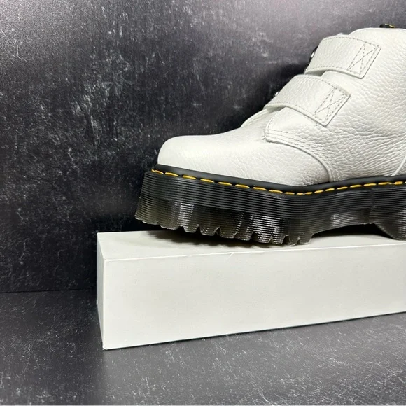 DOC DEVON HEART PEBBLED LEATHER PLATFORM BOOTS WOMENS SIZE 7 MILLED NAPPA - Picture 6 of 12